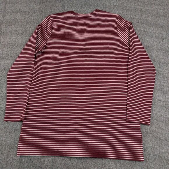 Duluth Trading CO Women's Med Ponte Pro Tunic Top Purple Striped With Pockets - Picture 3 of 7